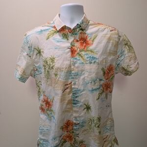 Tori Richard Floral Beach Scene Men's Shirt
